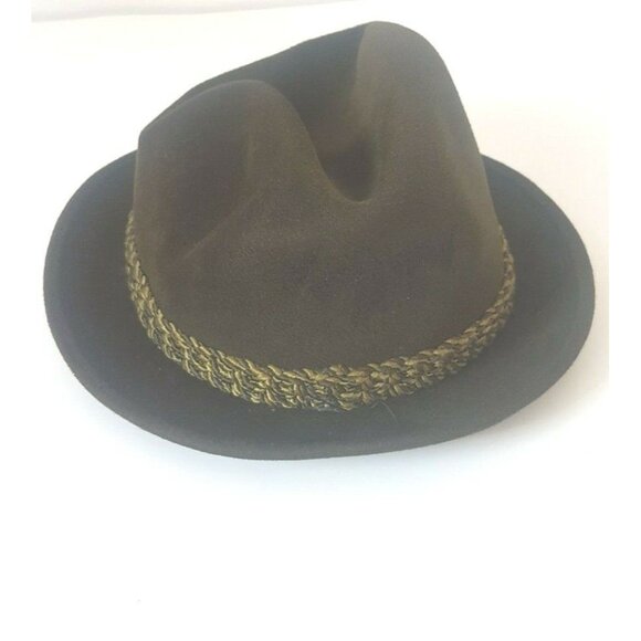 Vintage Lee Ambassador Lee Fur Felt Hat Beaver Finish Dark Green Size 7 - Picture 9 of 12